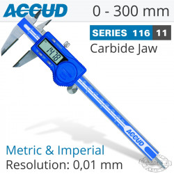 DIGITAL CALIPER WITH CARBIDE TIPPED JAWS 0-300MM/0-12'