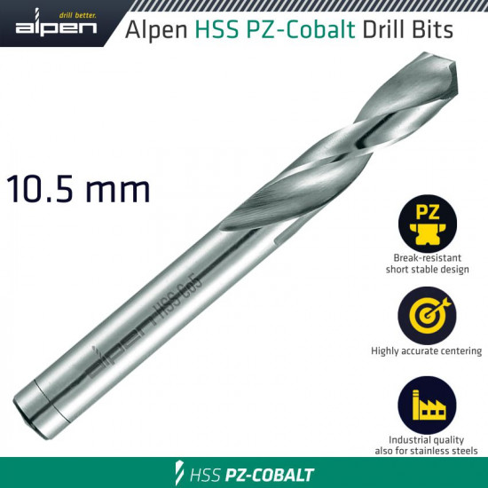 ALPEN COBALT DRILL SHORT BULK 10.50MM ALPEN COBALT DRILL SHORT BULK 10.50MM