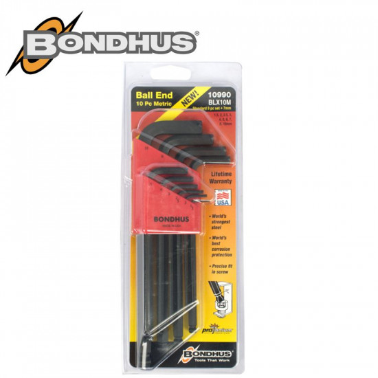 BALL END L-WRENCH 10PC SET 1.5-10MM INCL. 7MM PROGUARD FINISH BALL END L-WRENCH 10PC SET 1.5-10MM INCL. 7MM PROGUARD FINISH