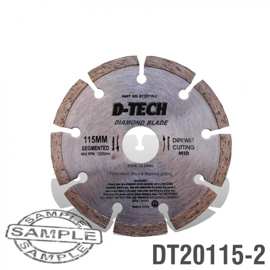 DIAMOND BLADE SEGMENTED MID. 115 X 22.23MM DIAMOND BLADE SEGMENTED MID. 115 X 22.23MM
