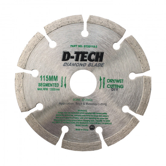 DIAMOND BLADE SEGMENTED 115 X 22.23 BRICK & MASONRY DIAMOND BLADE SEGMENTED 115 X 22.23 BRICK & MASONRY