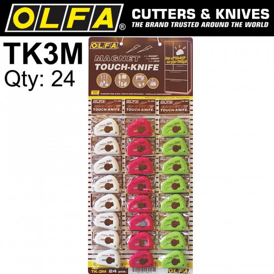 MAGNETIC TOUCH KNIFE IN COOKIE JAR (24PC) WHITE/GREEN/PINK MAGNETIC TOUCH KNIFE IN COOKIE JAR (24PC) WHITE/GREEN/PINK