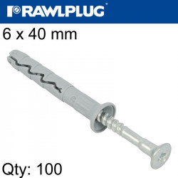 HAMMER IN FIXING 6 X 40MM CSK 100 PSC PER TUB