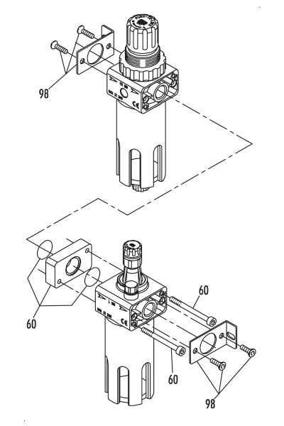 Modular filter/regulator/lubricator