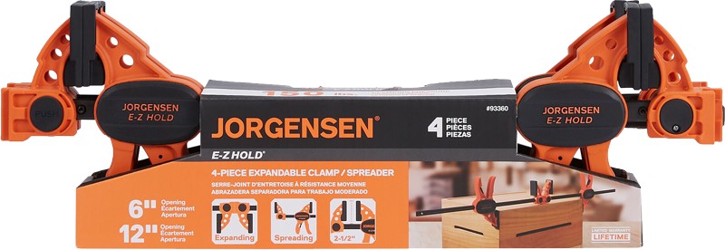 Jorgensen Medium Duty E-Z HOLD expandable bar clamp 4 piece set [#93360]